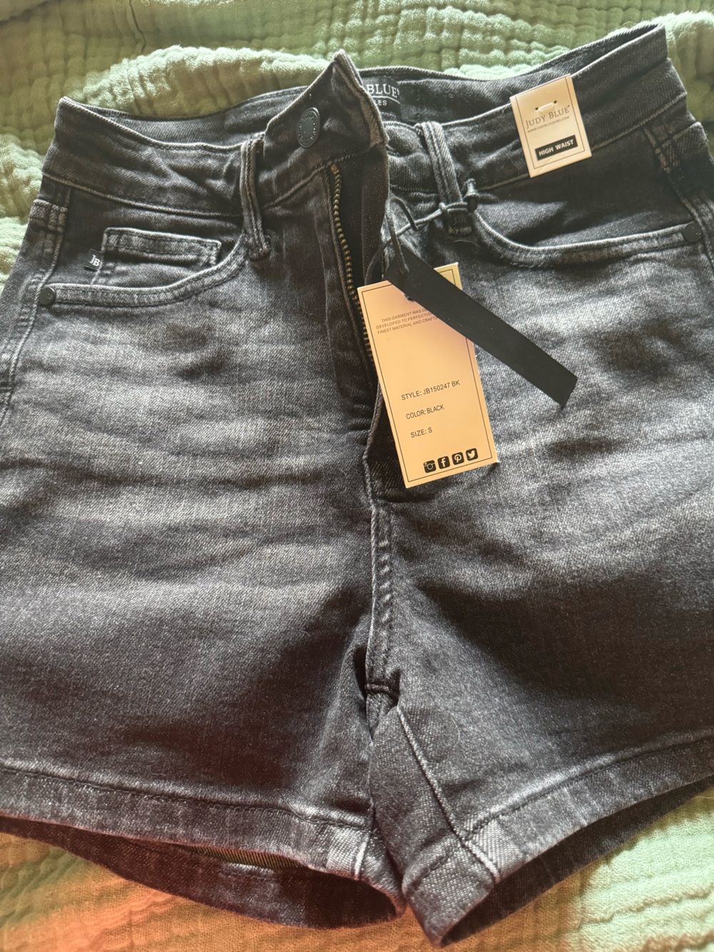 Judy Blue High Waist Classic Black Denim Shorts